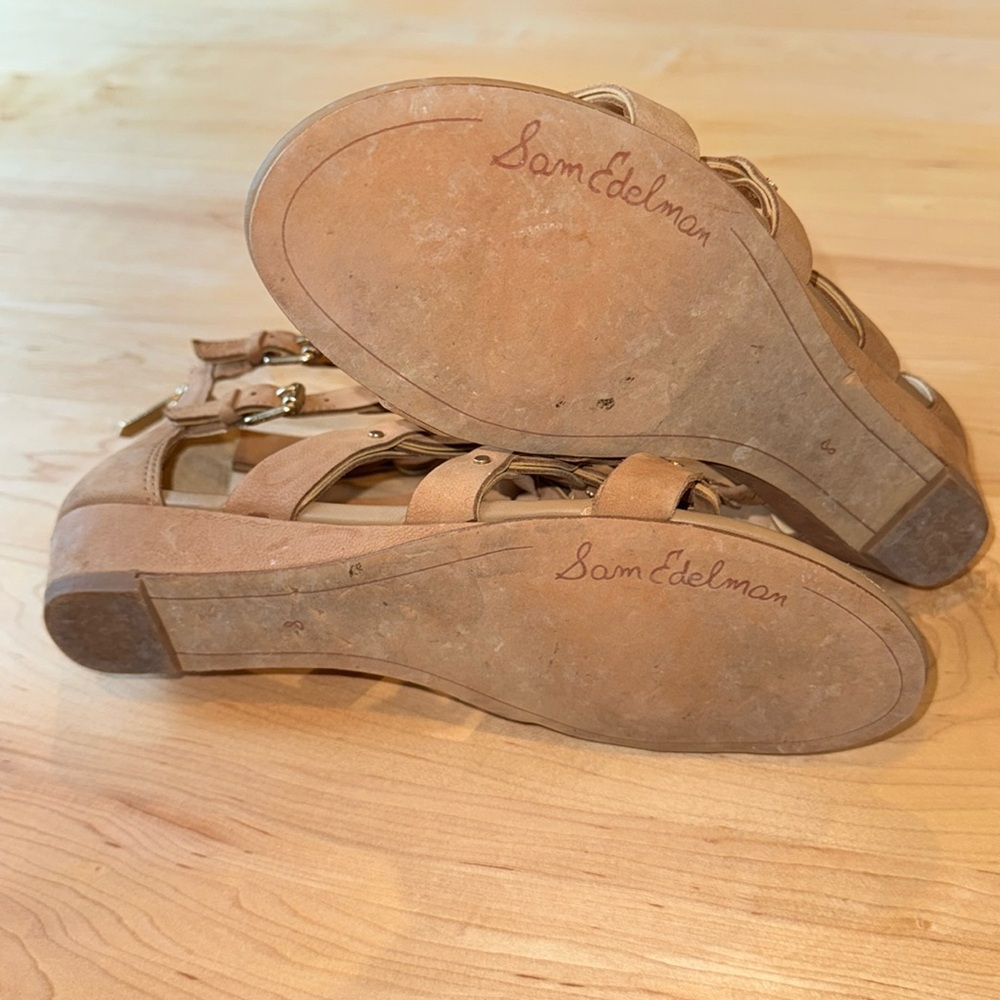 Women's Sam Edelman Draper Cage Sandal, Camel Gladiator Sandals in size 8 - Picture 6 of 7